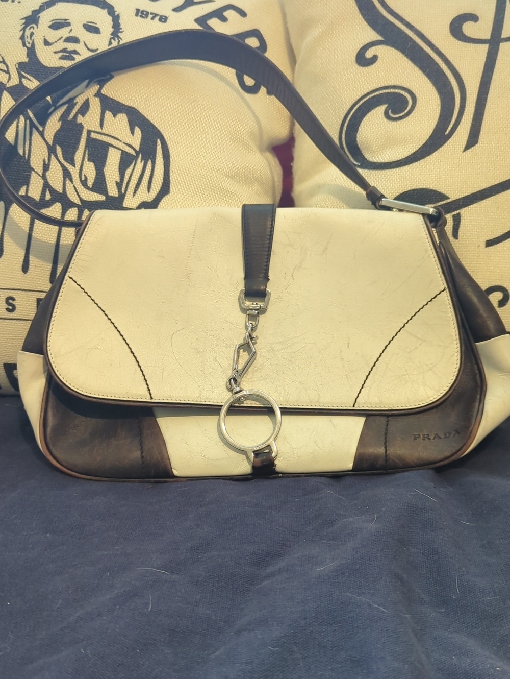 Authentic Prada‎ Vitello Cream Hand Bag - Made In Italy WOW